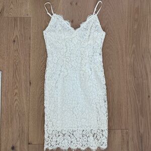 White lace midi dress